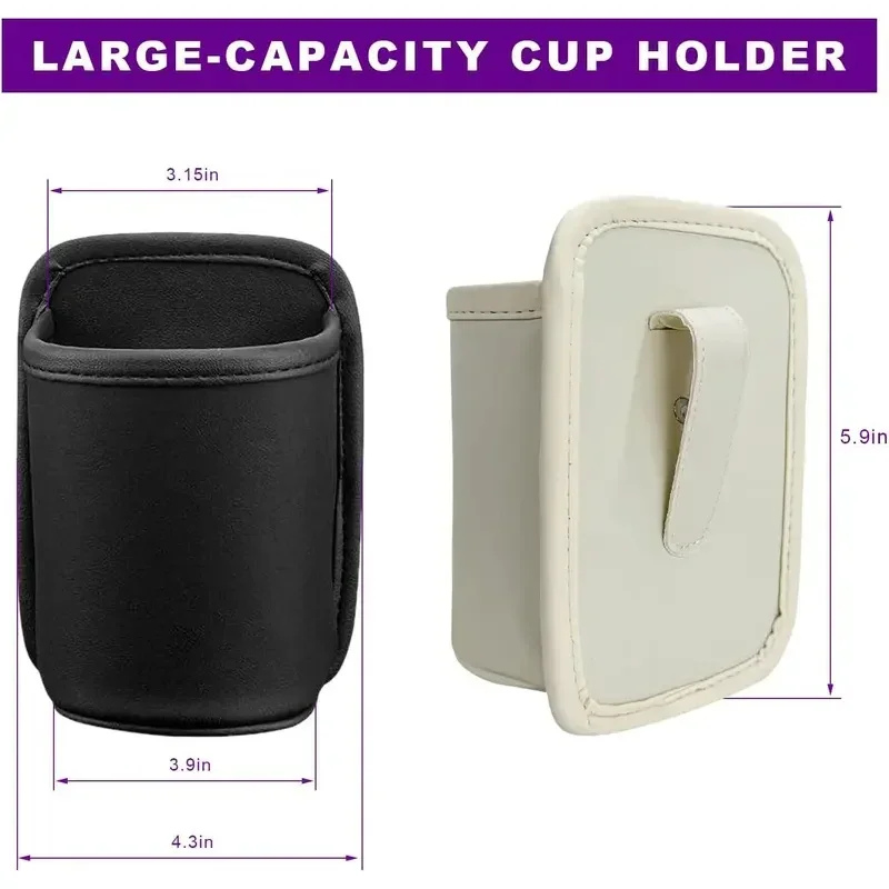 1pc PU Leather Car Door Cup Holder Car Door Hanging Bottle Holder Multifunctional Storage Bag Storage Box Car Accessories