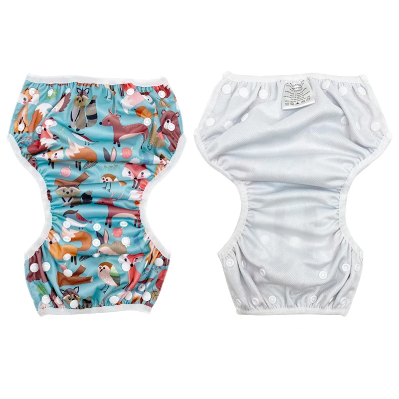 Baby Swimming Trunks Breathe Comfortable Baby Learning Step Training Pants Replaceable Washed Diapers Buttons Leak-Proof Diapers