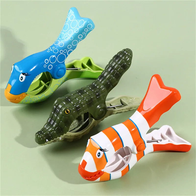 1PCS Plastic Beach Towels Clips For Sunbeds Sun Lounger Animal Decorative Clothe Clip Clothespin