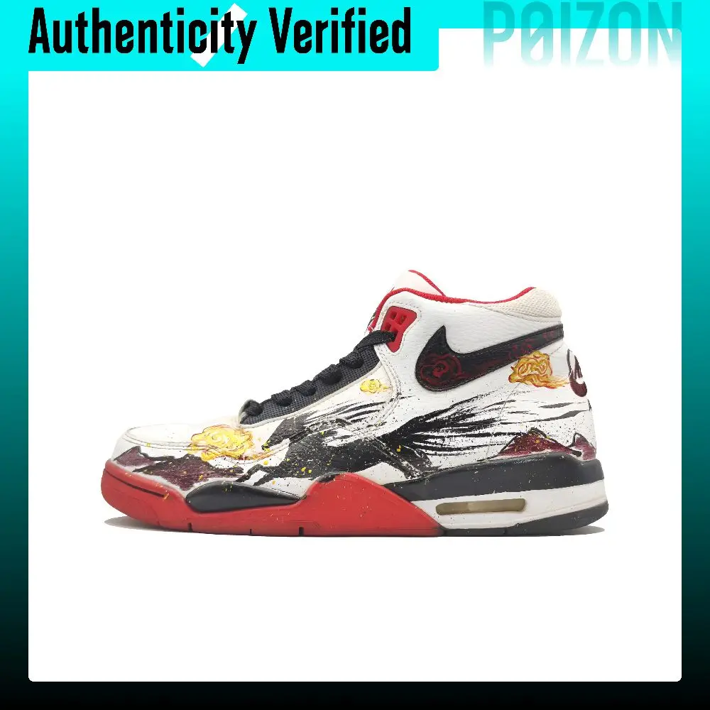 Nike Flight Legacy High top Vintage Basketball Shoes Unisex Plum Red BQ4212-100(Team400-)