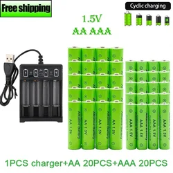 Original Rechargeable Battery 1.5V AA9800mAh+AAA8800mAh+Charger for Computer Clock Radio Video Game Digital Camera AA AAAbattery