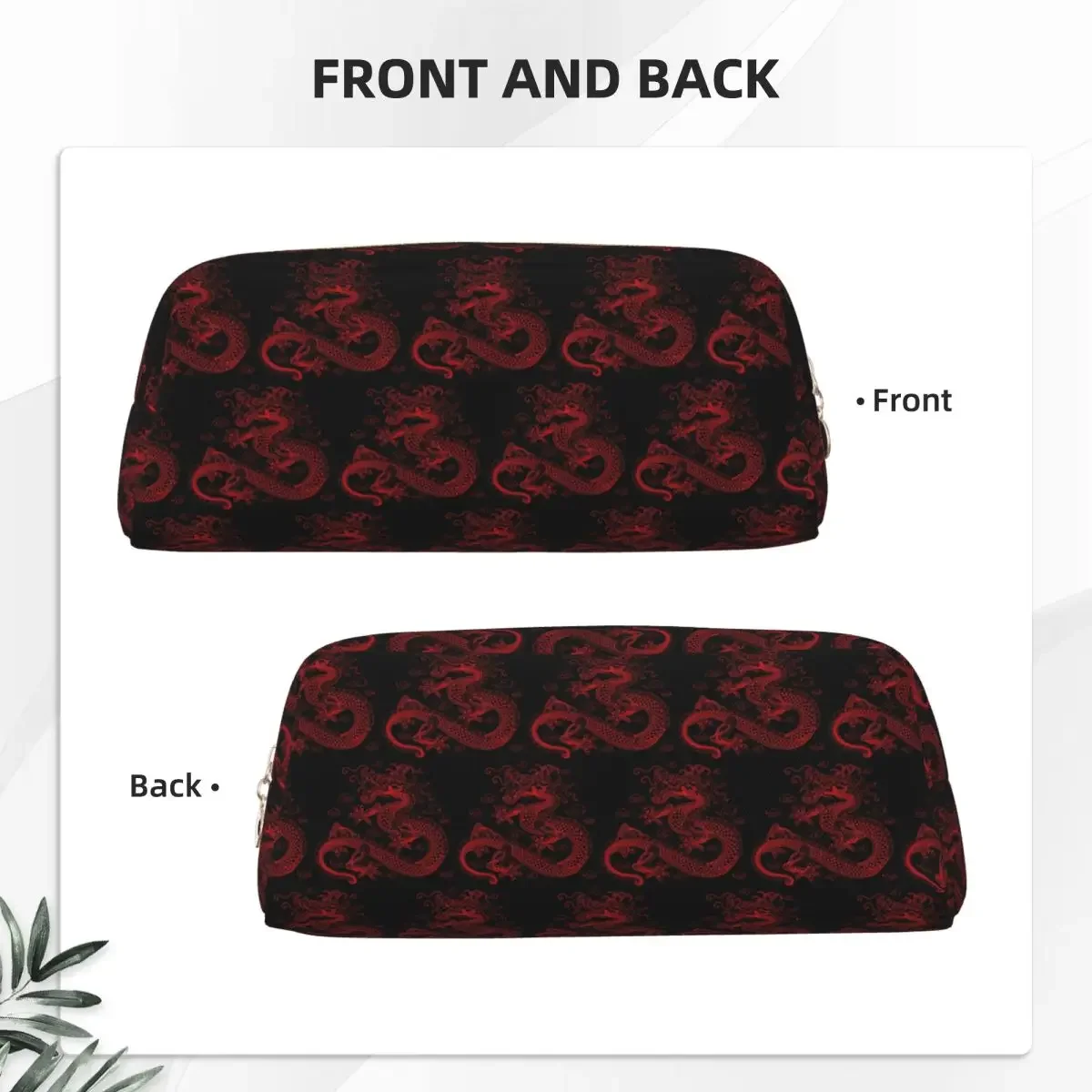 Red Chinese Dragon Pencil Cases Pencil Pouch Large Capacity Pen Box Pencil Bag for Students Stationery Supplies