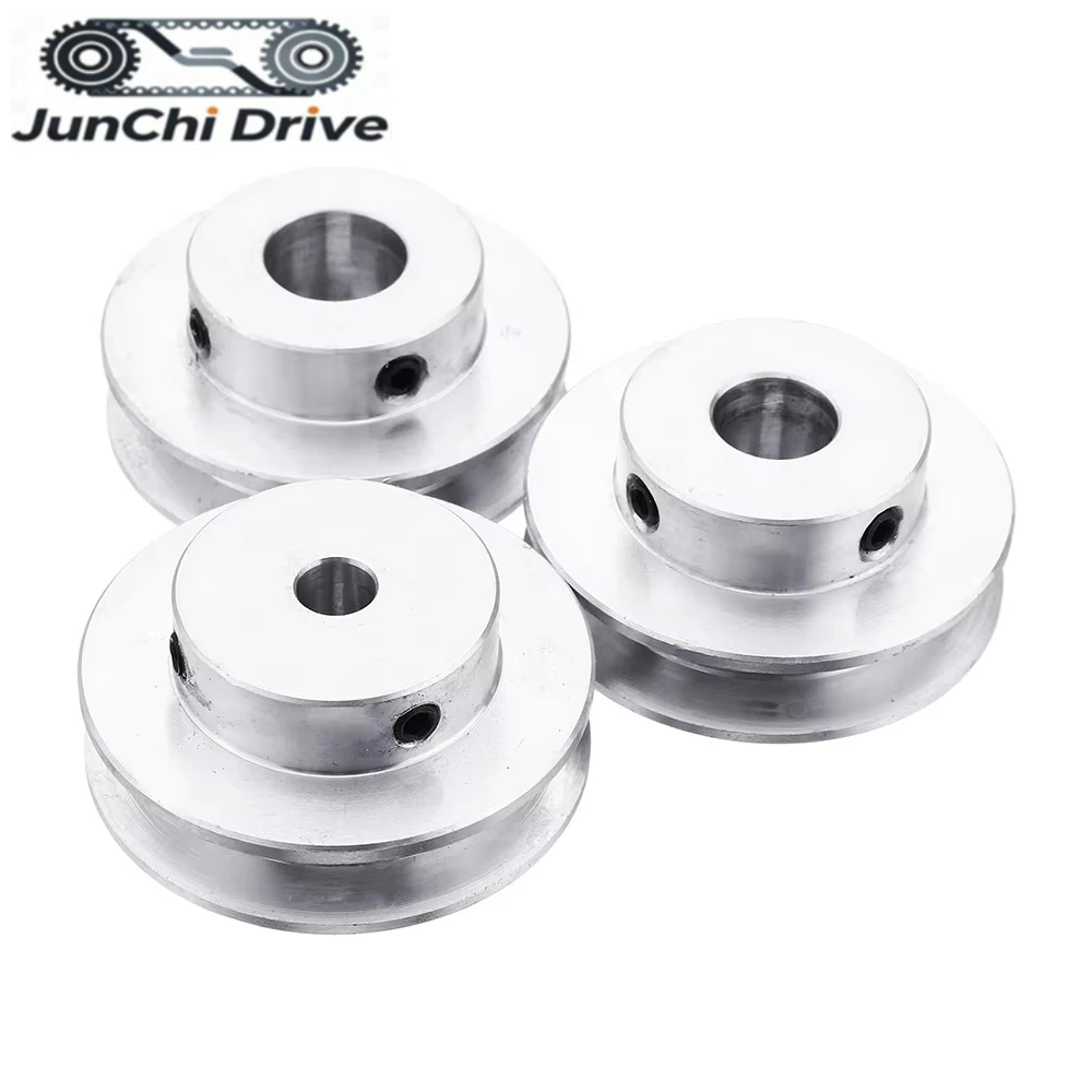 Aluminum Alloy Single Groove Pulley OD16-100mm for 4mm/6mm Round Belt O-Type Motor Spindle Model Transmission Wheel