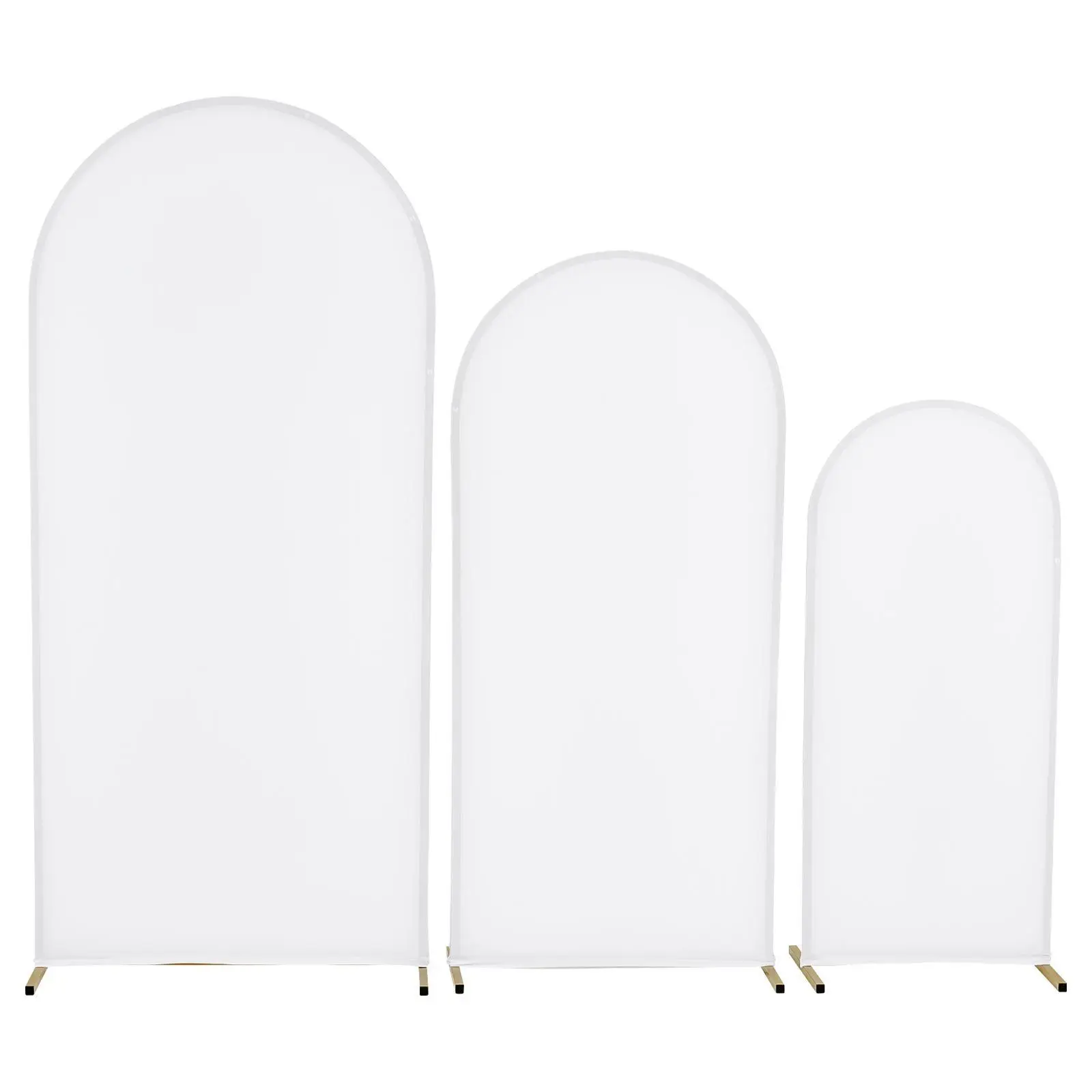 

Arch Backdrop Stand, Set of 3, 6/5/4 ft, Stable Structure, Easy Assembly, Gold Metal Arch Backdrop Stand with Cover, for