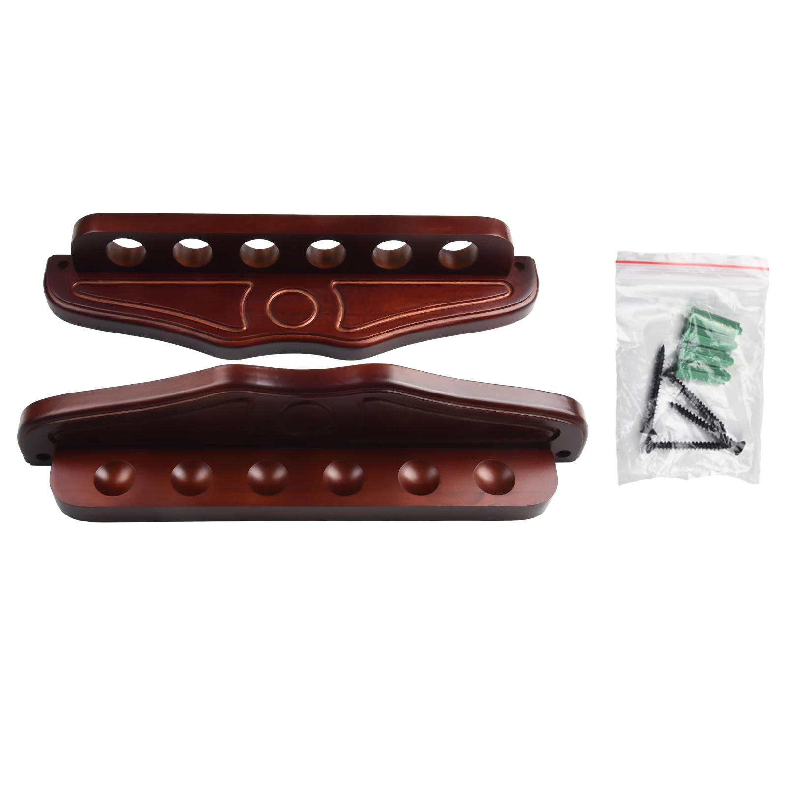 Hanging Wooden Billiard Cue Rack Featuring 6 Dedicated Slots for Organized Pool Snooker Cue Storage in Any Game Area