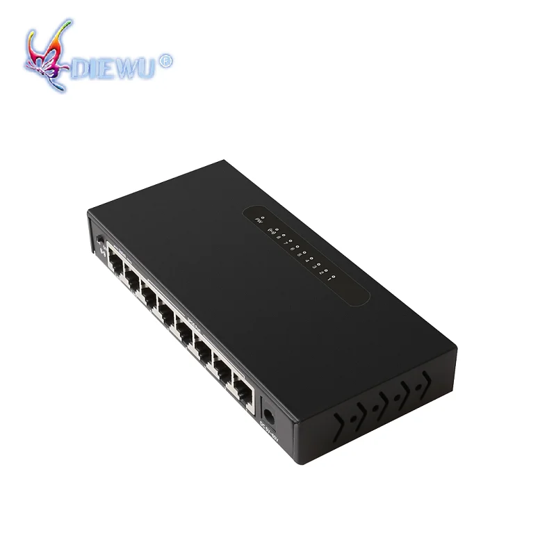 Diewu 8 Ports SPOE Network Switch Metal case POE for CCTV Camera