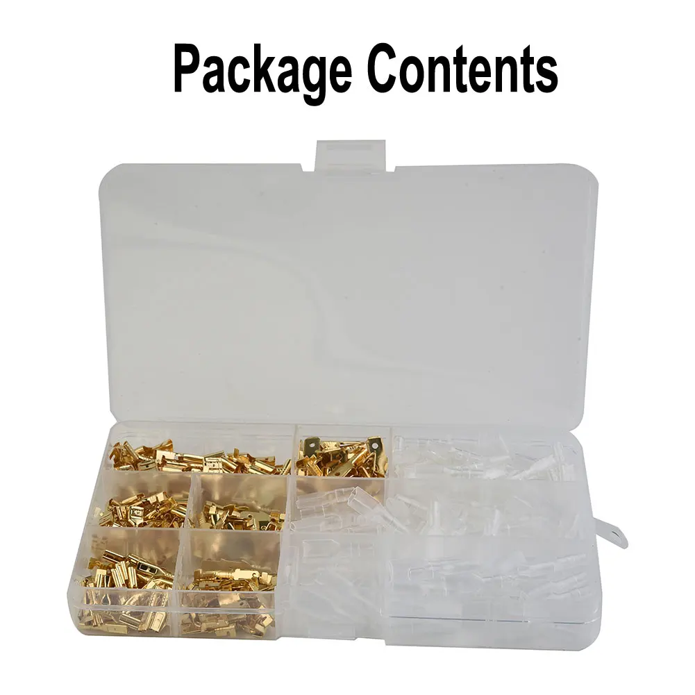 

315pcs Cable Spade Lugs Electrical Wire Terminals Crimp Connectors W/ Sleeves Male And Female Crimping Terminal Connectors