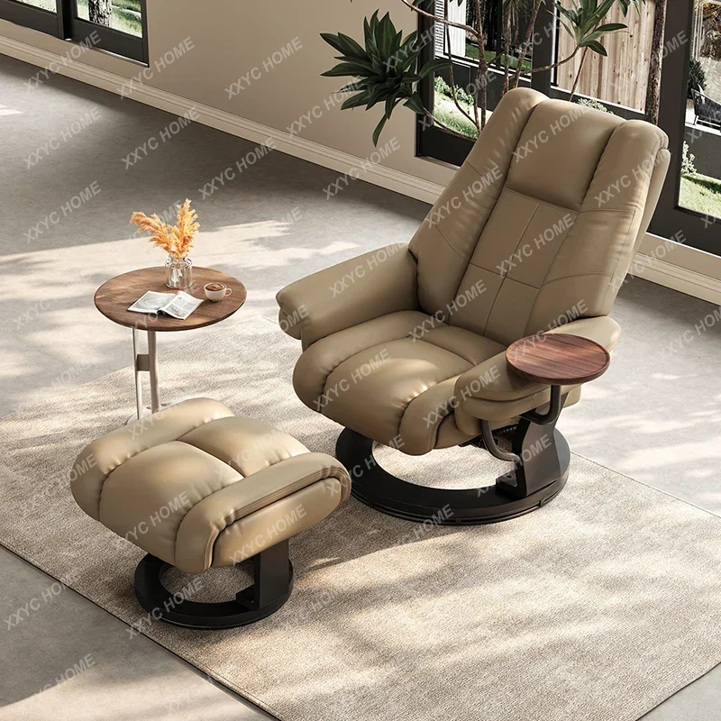 armchair First layer cowhide chair living room home light luxury leather single sofa chair