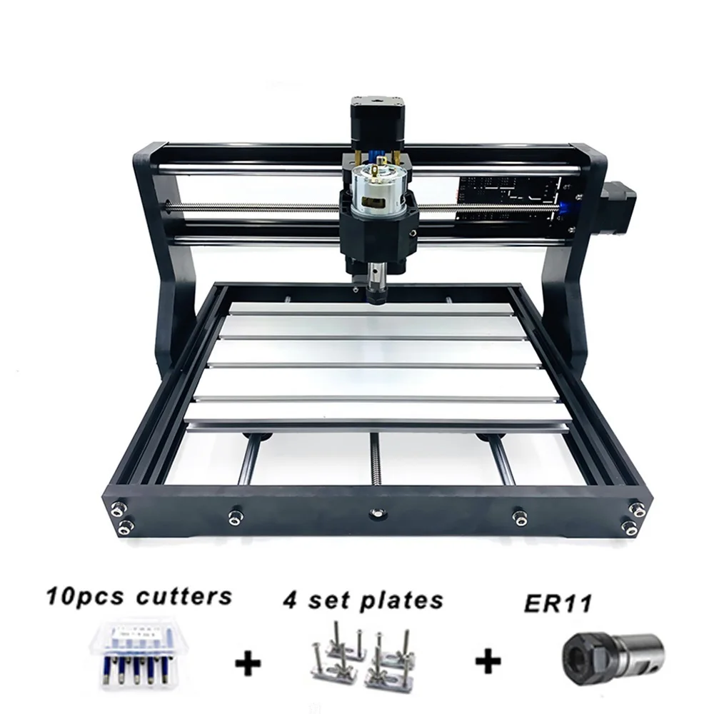 LY CNC 3018 PRO-SC Desktop Mini PCB Engraving Carving Machine with GRBL 300*180mm Working Area DIY Wood Metal Milling Cutter