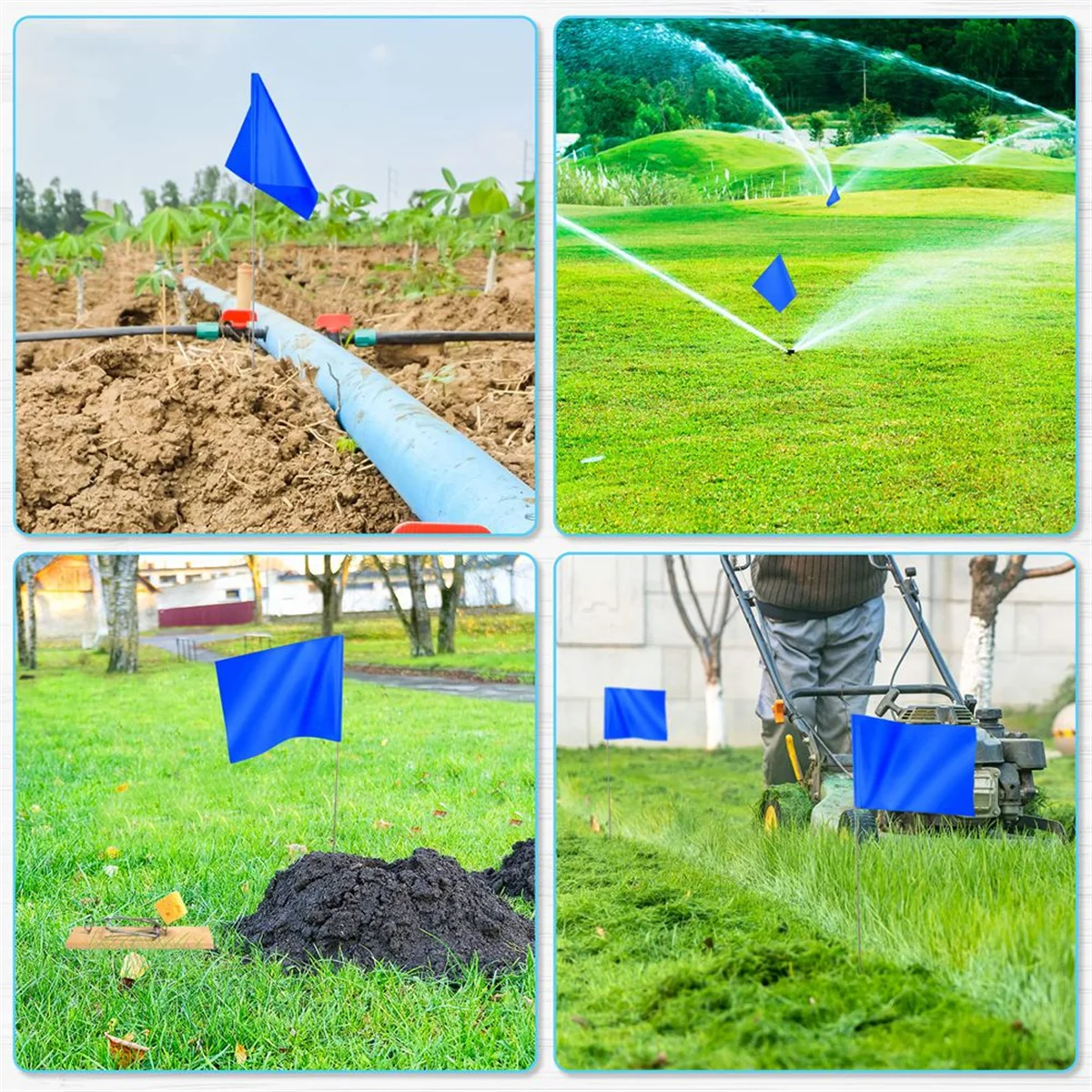 

New Marking Flags Marker Flags for Lawn 30 Pack, PVC Small Flags,Marking Flags Lawn Flags, Garden Flags,Survey Flags,Blue