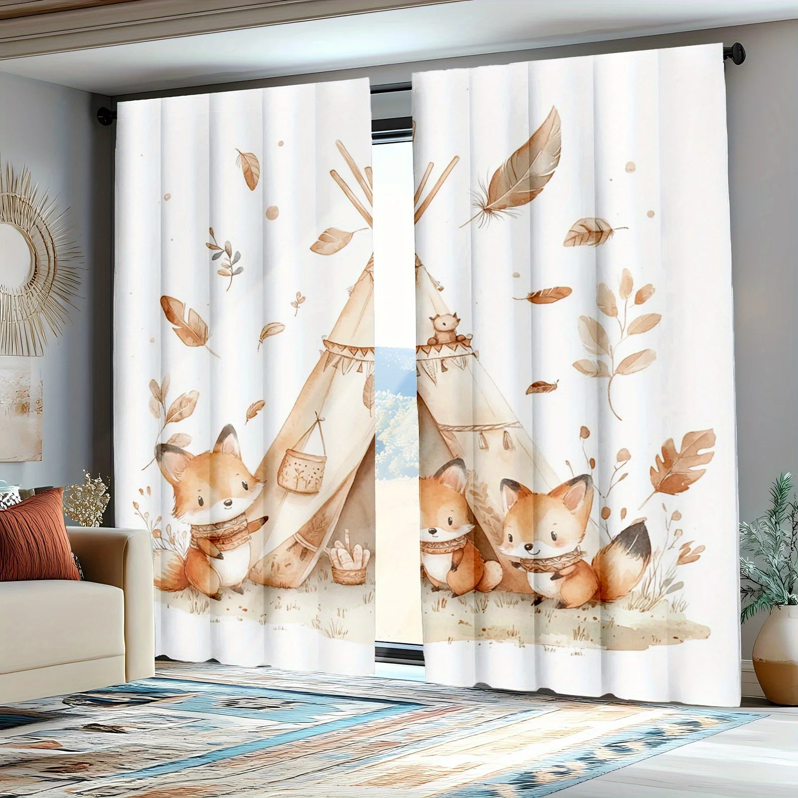 Cute Fox Curtains Teepee Desig - огляд і ціна Baby Nursery Youtube