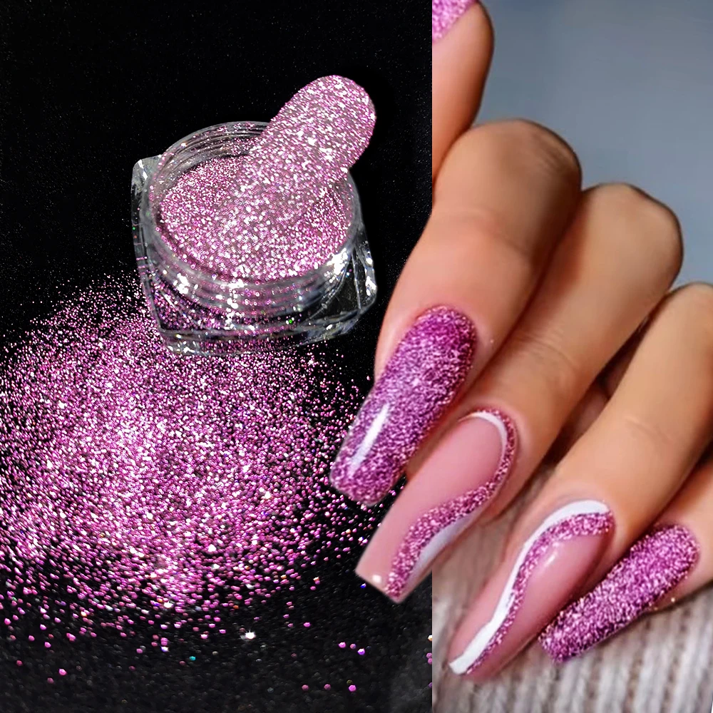 1g/jar reflexivo diamante arte do prego em pó holográfico brilhante cromo cristal pigmento diy manicure esmagado broca decorações * &