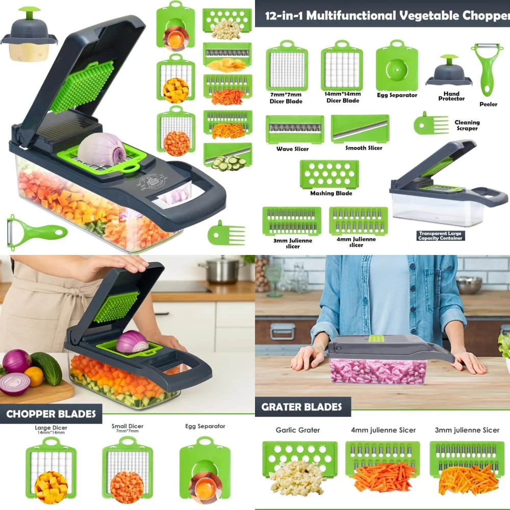 

Fruit & Vegetable Tools16 in 1 Vegetable Chopper Mandoline Slicer Multifunctional Onion Cutter Kitchen Food Processor Dicing