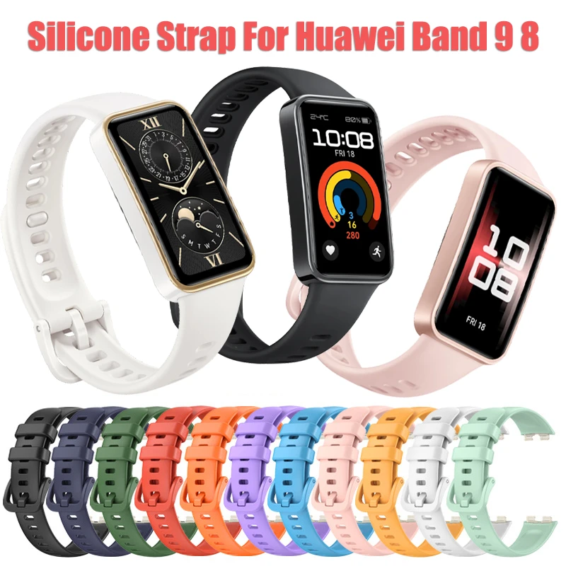 Silicone Strap For Huawei Band 9 8 7 6 Pro Smart Watch Colorful Replacement Soft Sport Bracelet Wristband New Smartwatch Strap