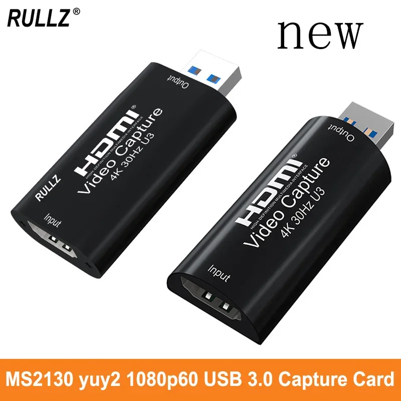 

MS2130 4K HDMI Video Capture Card USB 3.0 Game Recording Box YUY2 1080p 60fps Live Streaming for PS4 Ps5 Switch Camera Laptop PC