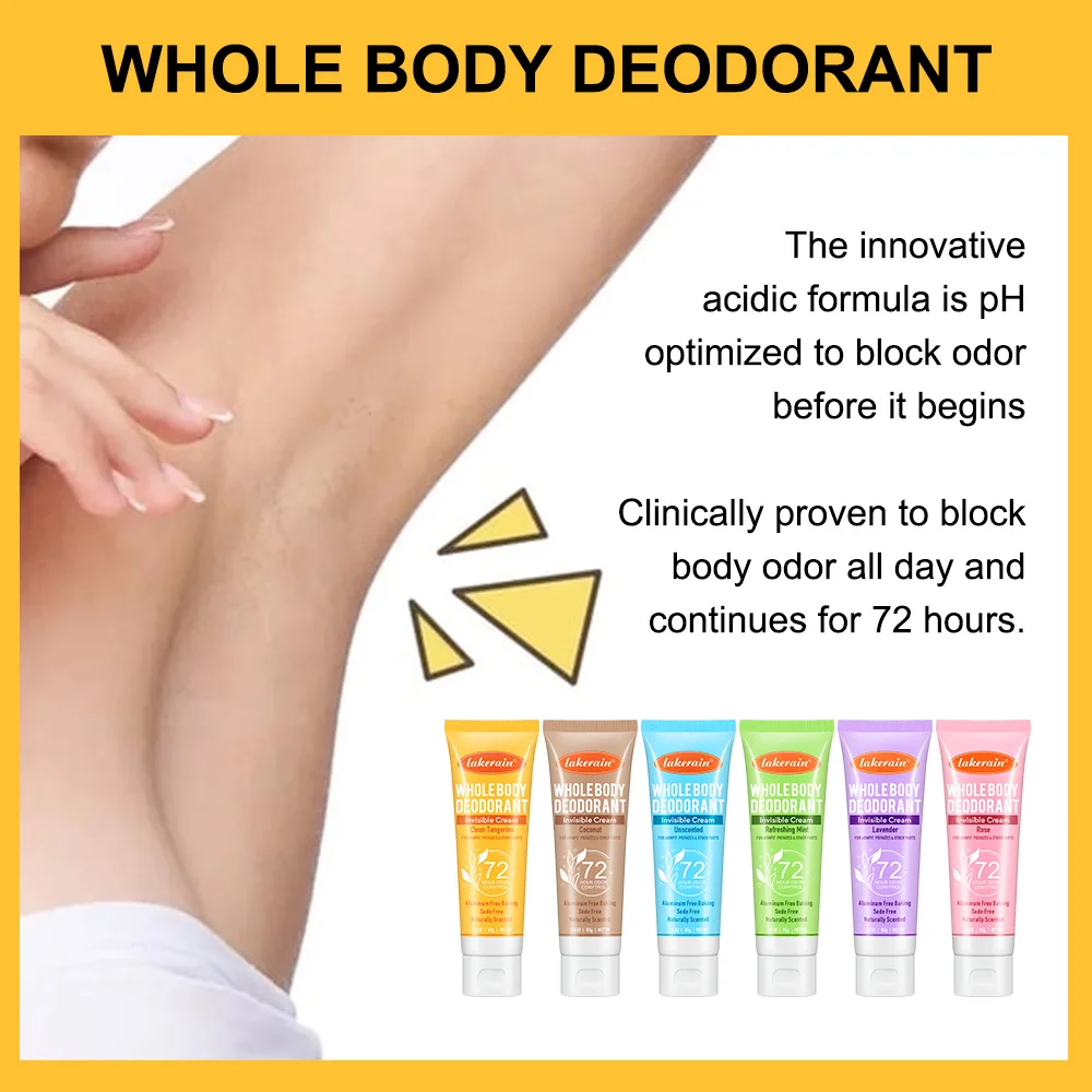 Body Deodorant Cream 72 Hours Cream Body Deodorant Fruit Scented Deodorant Long Lasting Fragrance Oder Control Aroma Perfume