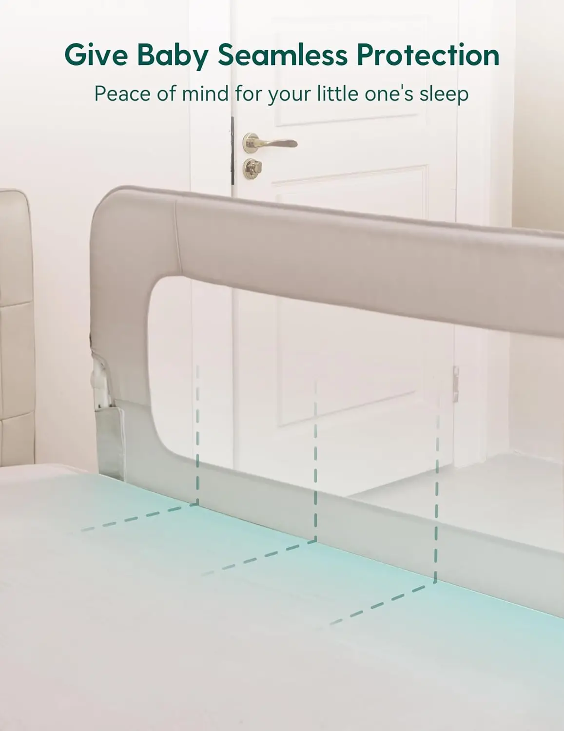 

Bed Rail For Toddlers, 43"" Wide Swing Down & Adjustable Height Toddler Bed Rails For Kids/Elderly/Adults, Baby Side Railing