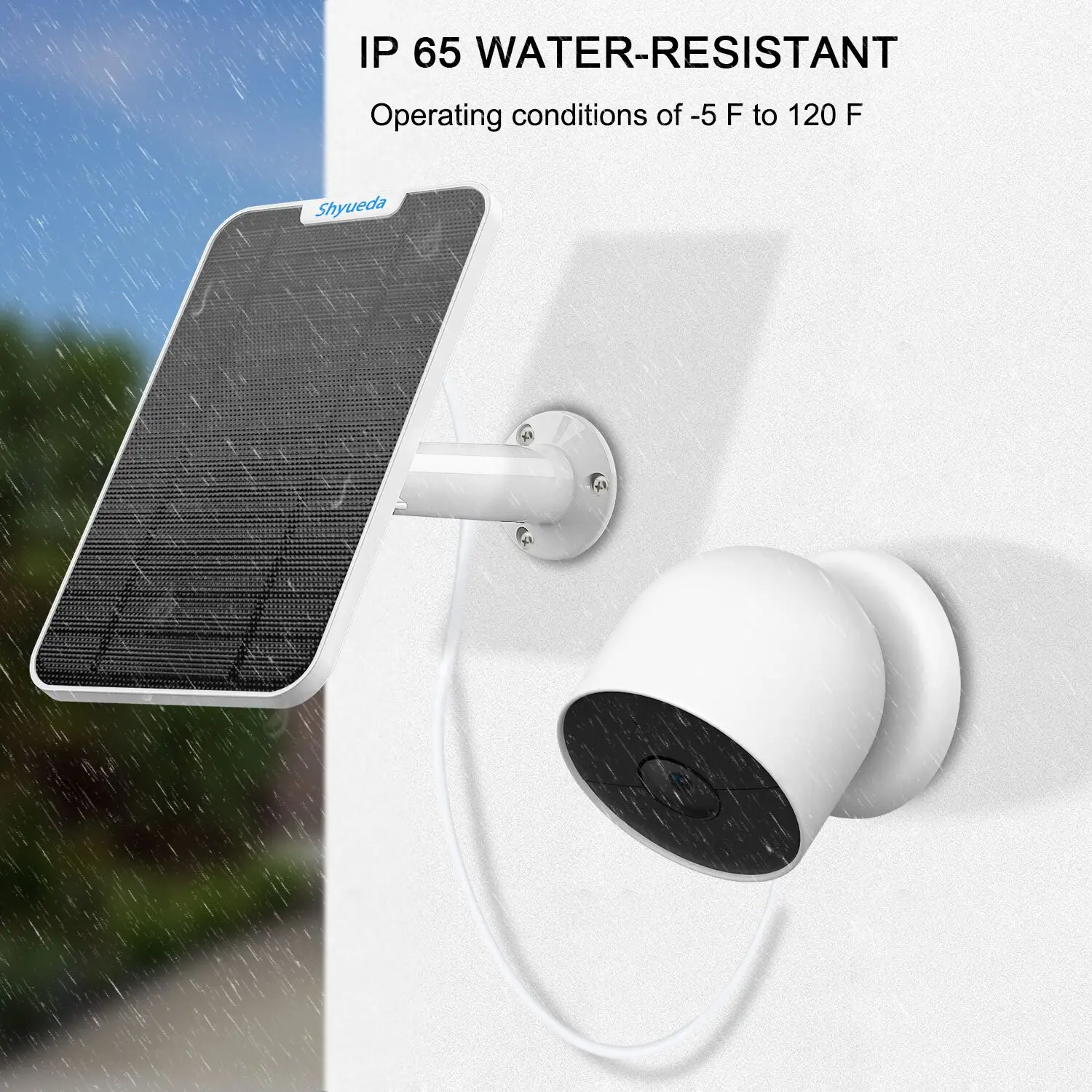 New 4W Solar Panel for Nest camera (battery ) Weatherproof 13.1ft Power Cable mount, IP65 Weatherproof
