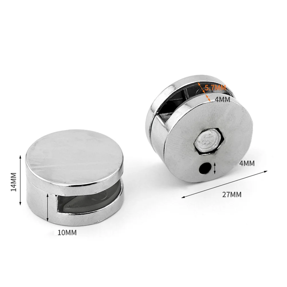 

10Pcs Zinc Alloy Mirror Holder Clips Bathroom Glass Clip Anti-Skid Rubber Support Wall Mount Adapter for Mirrors