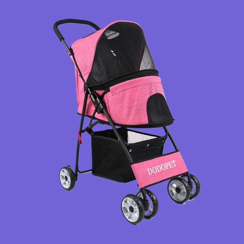 

Новая модная коляска для домашних животных 2026 года для маленьких собак и кошек, легкая складная переноска для путешествий, портативная роскошная тележка для прогулок на свежем воздухе