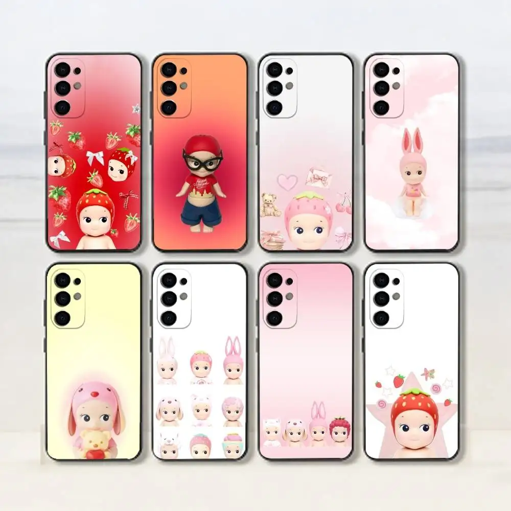 Cute-Fresh Healing-S-Sonny A-Angel Phone Case For Samsung S25,S24,S21,S22,S23,S30,Ultra,S20,Plus,Fe,Lite,Note,10,Black Cover