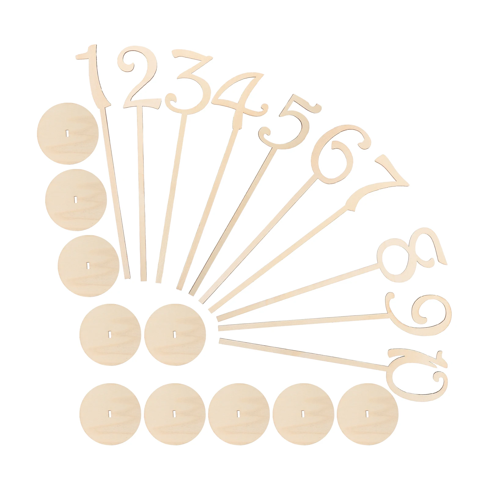 10 Uds números de mesa de madera Natural 35x8cm carteles de asiento soportes de recepción de boda Base redonda números de mesa de boda etiquetas de banquete