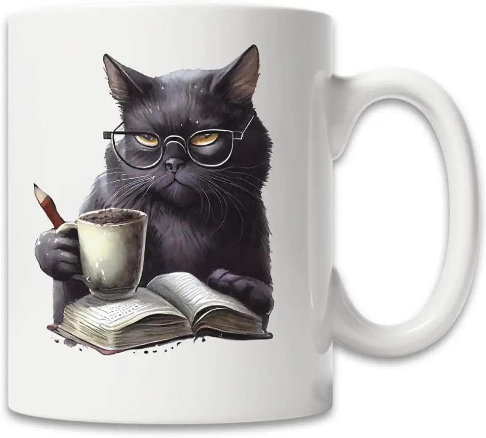 MissDaisy-Black Cat - Funny Coffee Mug - Perfect Cat Lover Gift - Cute Present - Great Birthday or Valentines Surprise (11oz)