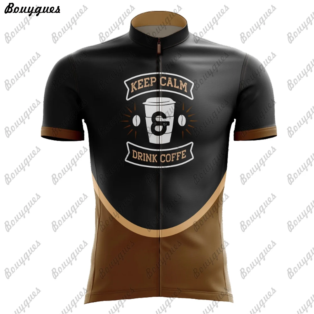 New Coffee Series Men Cycling Jersey MTB Maillot Bike Shirt Downhill Jersey High Quality Team Mountain Bicycle Clothing