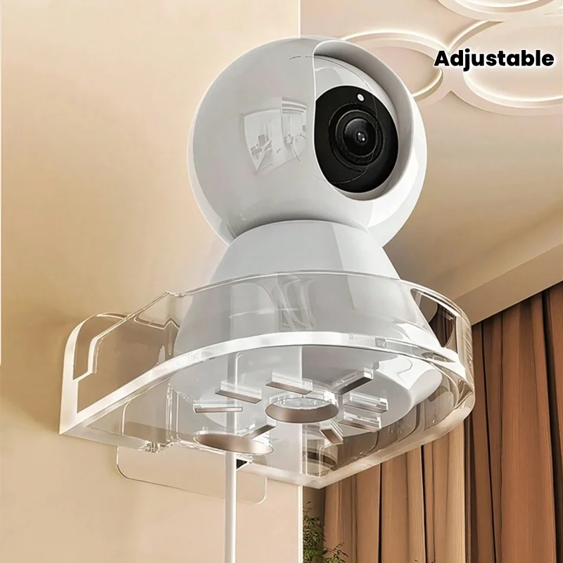 Support de caméra de sécurité en acrylique sans perçage, auto-adhésif, réglable, pour montage mural ou au plafond, pour caméra de surveillance intérieure, moniteur pour bébé