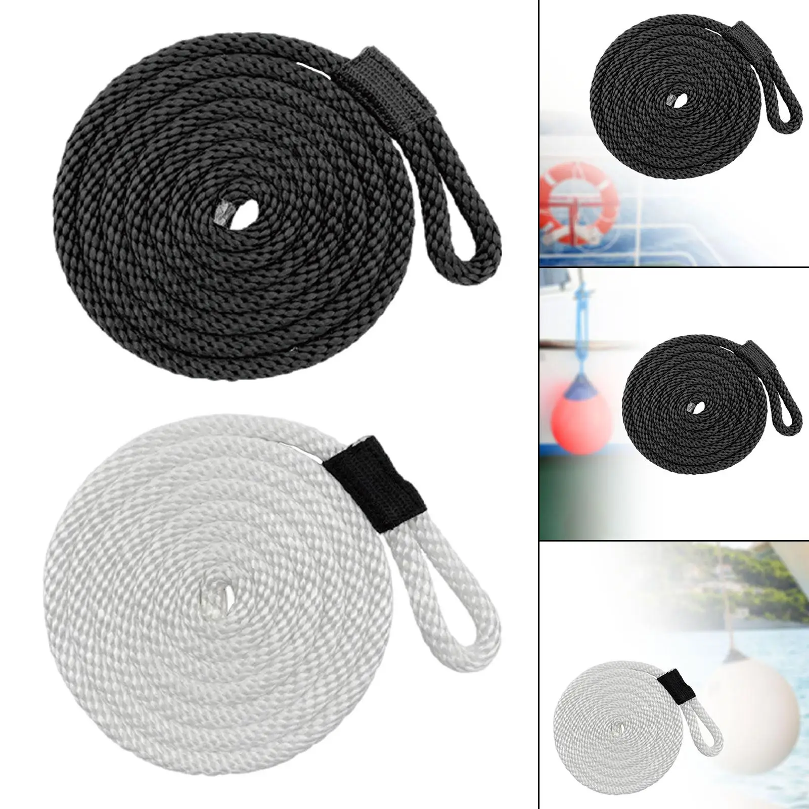 

Веревка для крыла лодки Универсальная нейлоновая стяжка для причала, со взбитым концом, 3/8 дюйма, 6,56 футов, износостойкая, веревка для лодки для буя, веревка для крыла лодки