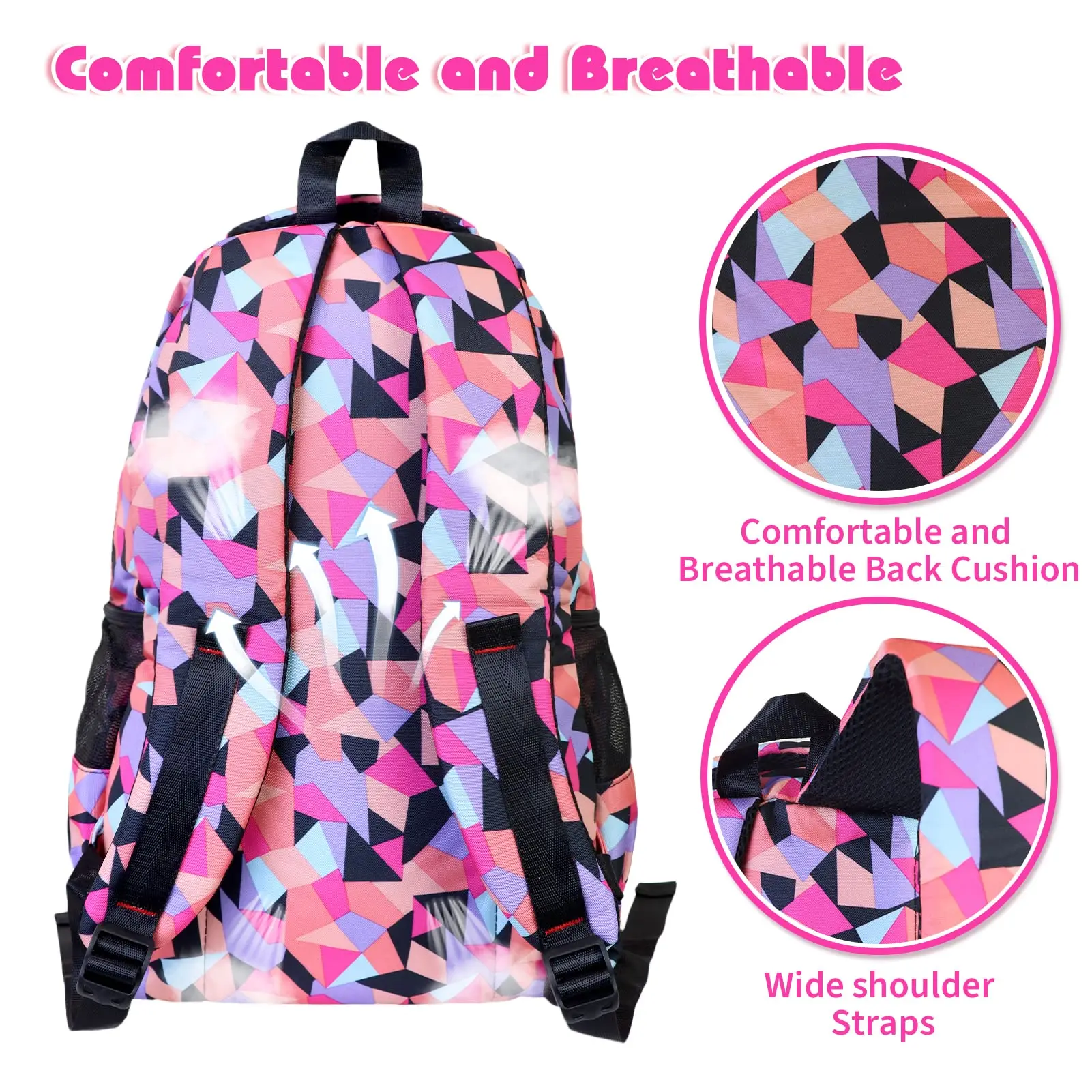 Mochila infantil con estampado geométrico para niños y niñas, mochilas de escuela media, mochilas de escuela primaria, viajes, Camping, mochila informal