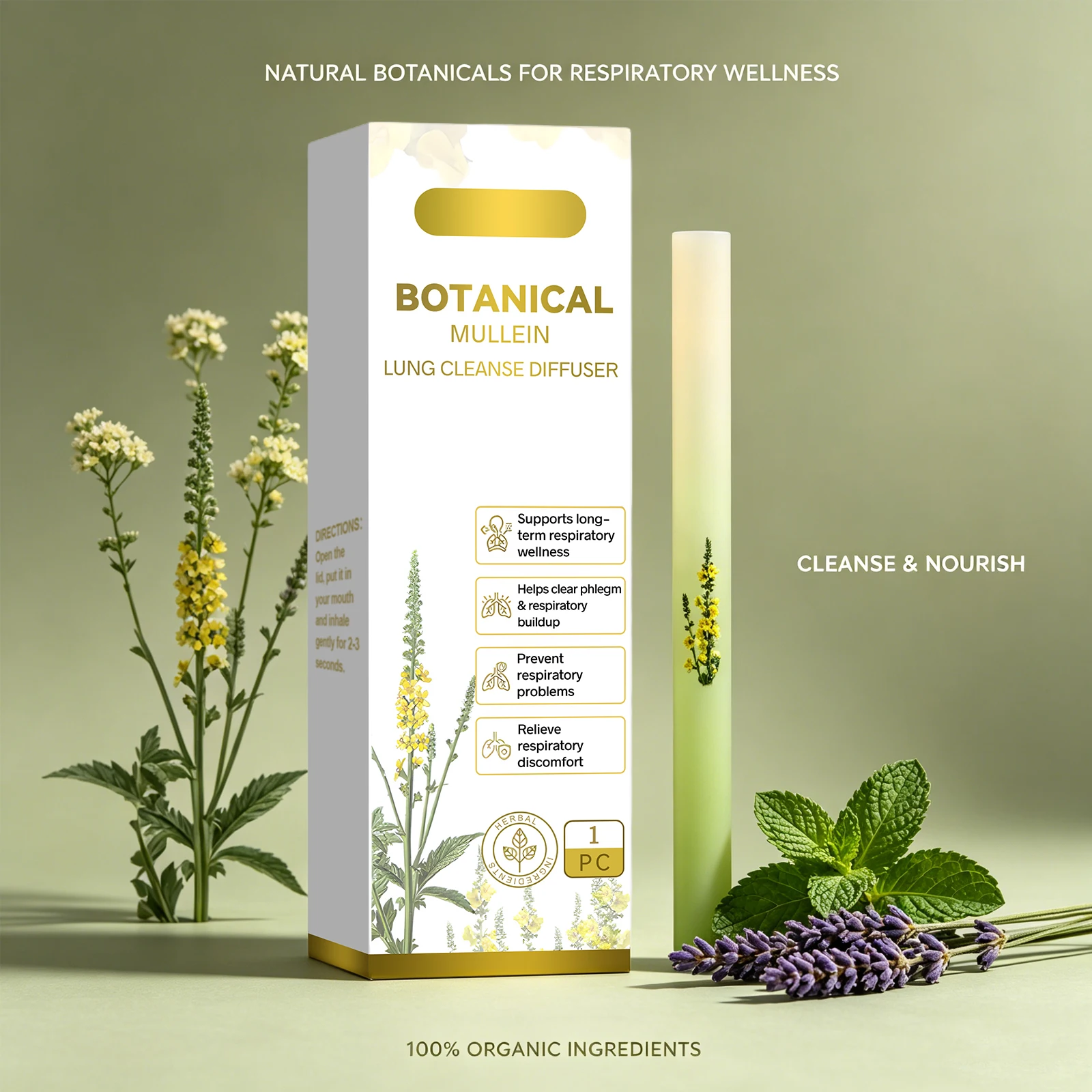 

Natural Herbal Lung Cleansing Inhaler Refresh Mind Soothe Fatigue Boost Immunity Energy Bar Nasal Diffuser Air Freshening Stick