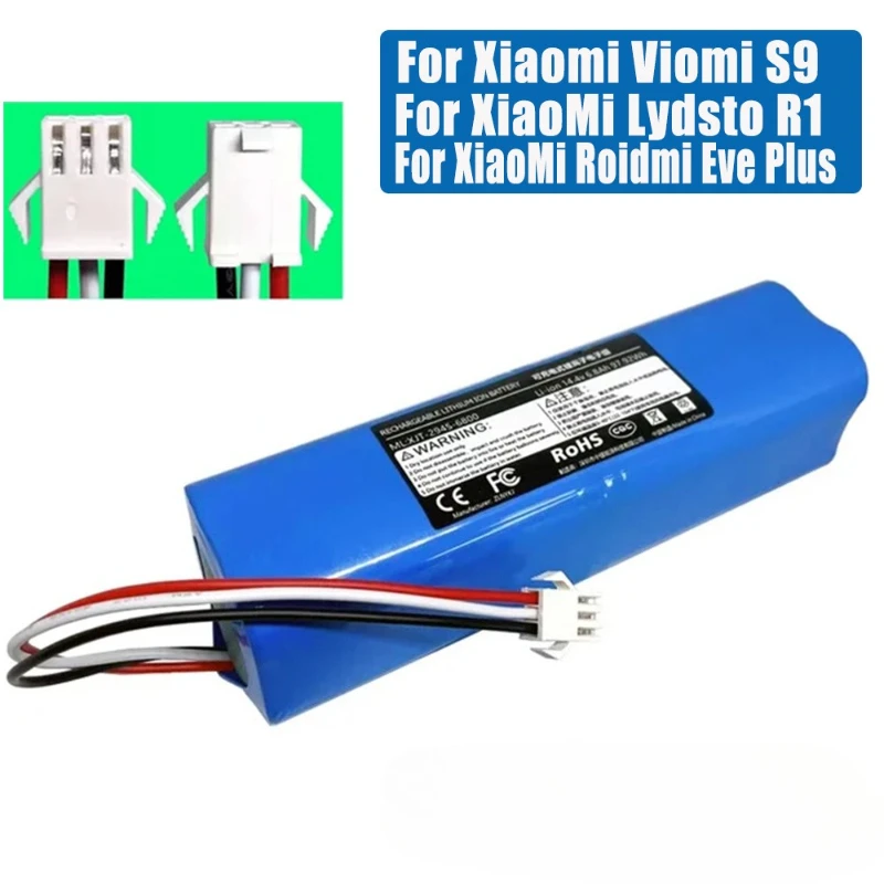 Replacement for XiaoMi Lydsto R1 Viomi S9 Roidmi Eve Plus Robot Vacuum Cleaner Battery Pack Capacity 9800mAh Accessories Parts