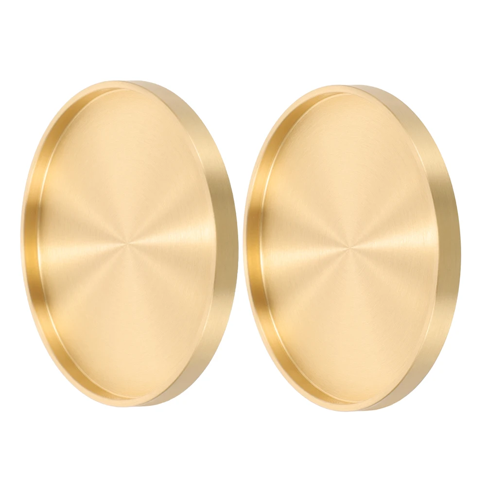 

2pcs 7 5cm Copper Coaster Middle Size Brass Hot Drink Water Cup Mat Table Decor Home Office Hotel Round Coasters Kitchen Bar