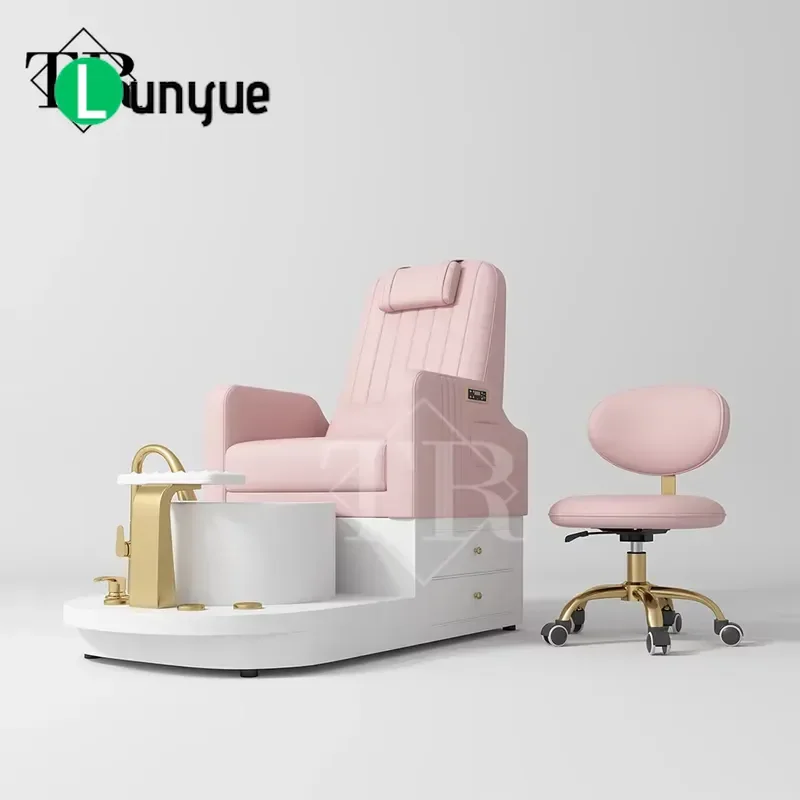 Luxury Leather Electric Foot Massage Chair with Swirl and Knead Function for Nail Spa Use Comfortable Recliner