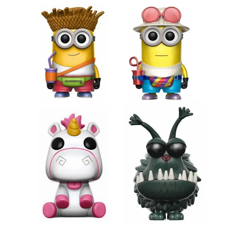 FUNKO POP  DESPICABLE ME Tourist DAVE #418 JERRY #419 Fluffy #420 KYLE #422 Figures Vinyl Model Toys for Children Gift