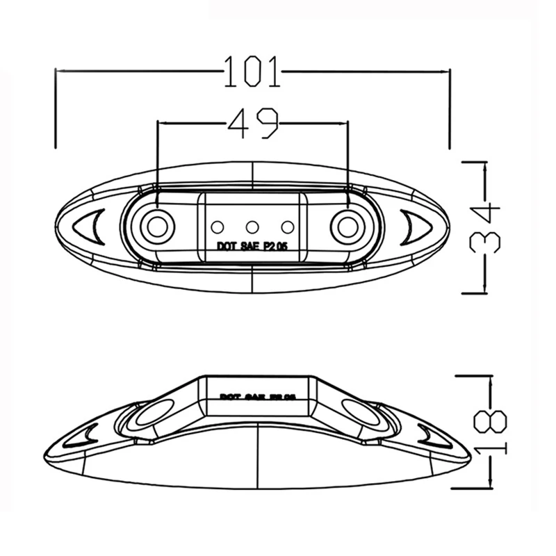 10PCS 12V 24V 3 LED Side Marker Lights Warning Tail Light Auto Car External Lights For Scania Trailer For DAF truck For Isuzu