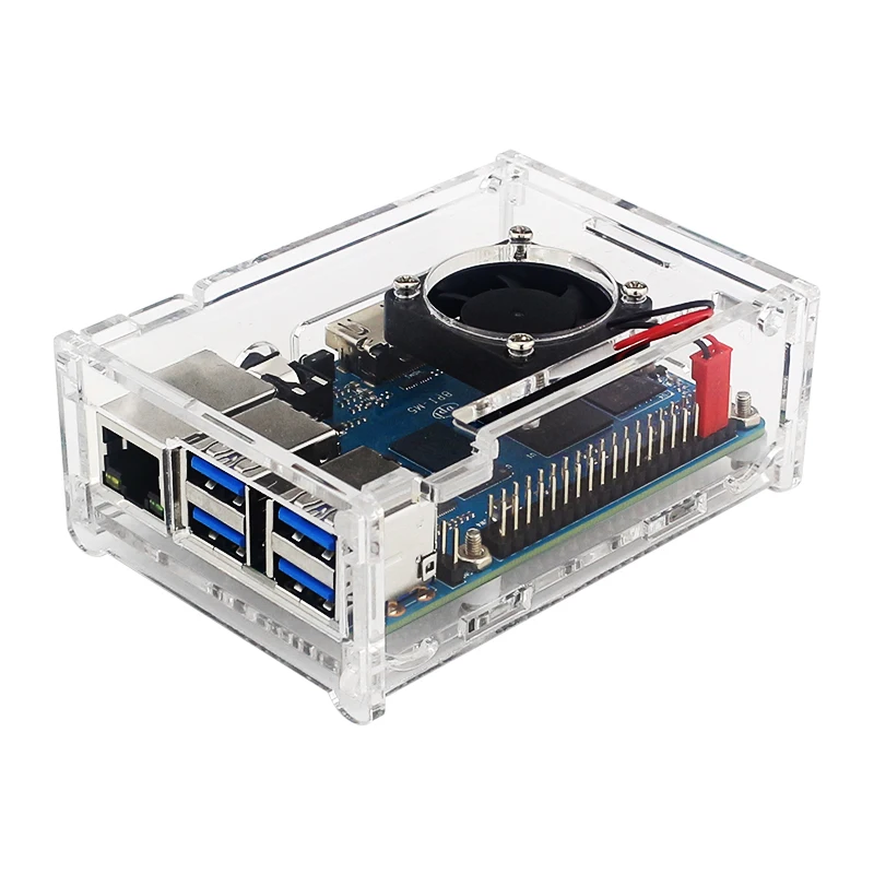 Banana Pi BPI-M5 M4 Acrylic Case Transparent Shell Optional Cooling Fan Heatsinks for Banana Pi M4 M5