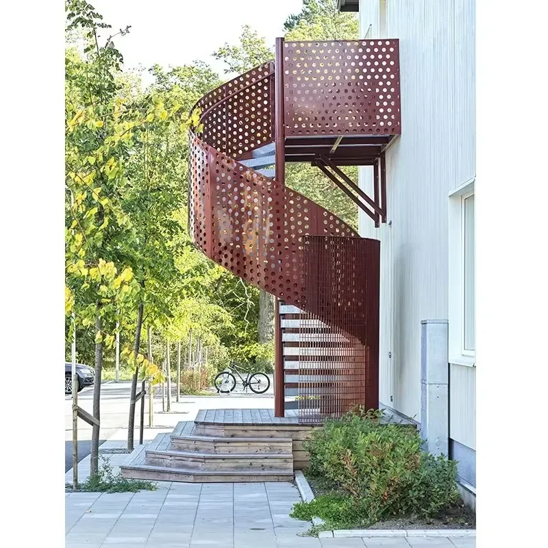 Customized Outdoor Garden Steel Spiral Staircase for Modern House Design