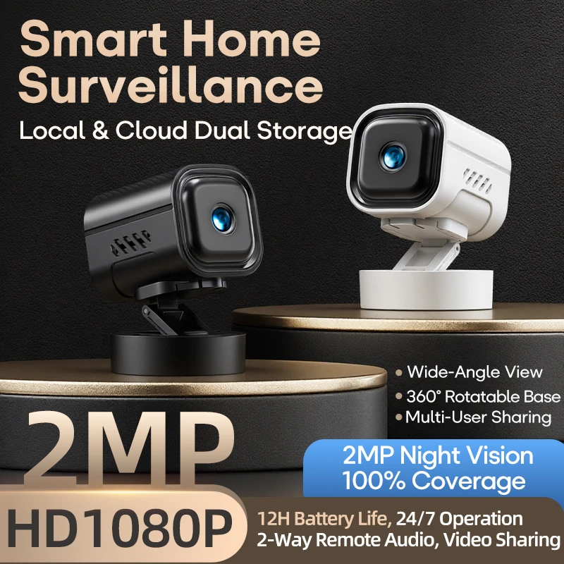 HD 1080P 360º Base Rotation High-definition Night Vision Wifi Camera For Wireless Home Use Remote Monitoring Smart Home Camera