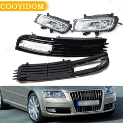 Car Fog Light For Audi A8 A8L D3 2008 2009 2010 4E0807681AN car-styling 4E0807682AN Grille Front Bumper Fog Light Frame Grille