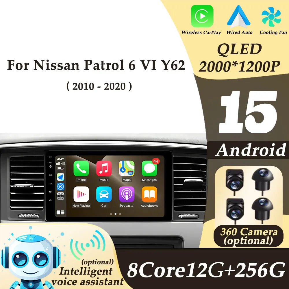 

GPS Navi DSP Stereo for Nissan Patrol 6 VI Y62 2010-2020 Car Radio Multimedi Player Wireless CarPlay 2K QLED Auto Tools No 2 din