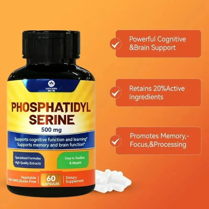 Phosphatidyl Serine 500mg, Compound Derived From Soy Lecithin, 60 Capsule