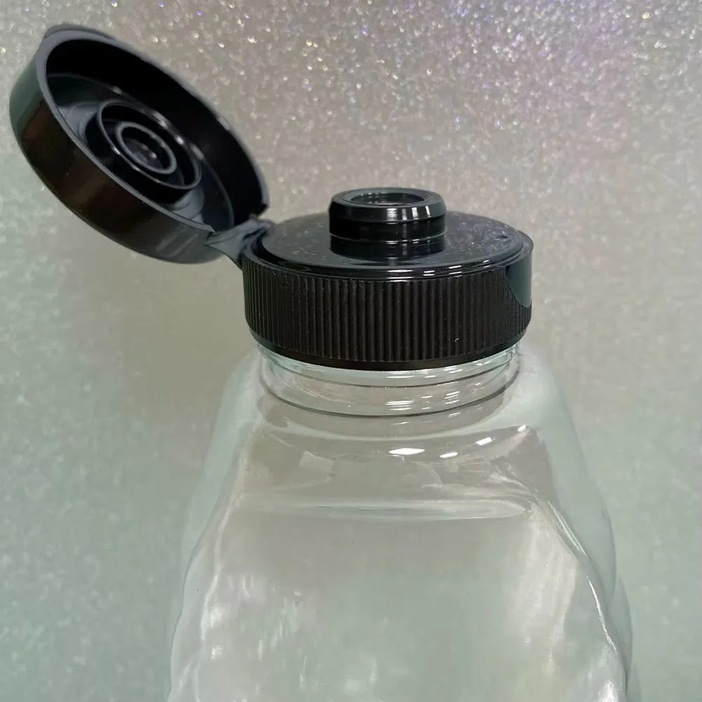 2 PCS Clear Plastic Honey Bottles (10oz) – Skep Style Jar, Squeeze Dispenser, Leak-Proof Flip Top Lids for Storing & Dispensing
