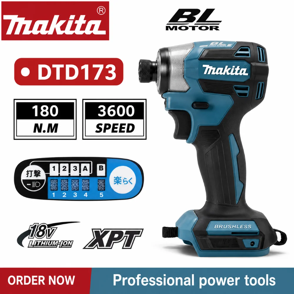 18V 6.0Ah Li-Ion Battery for Makita DTD173 Brushless Impact Driver Cordless Power Tools BL Motor