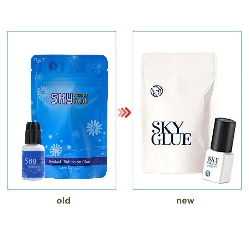 1Pc SKY Glue for Eyelash Extension Korea 5ml 1-2 Seconds Fastest Dry Strongest Adhesive No Irritation Lash Glue Original Bag