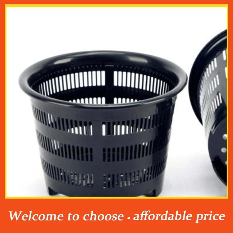 ***Orchid Clear Mesh Cup Potted Plant Flower Nursery Tray Basket Plastic Breathable Container Hanging Hole White Black'