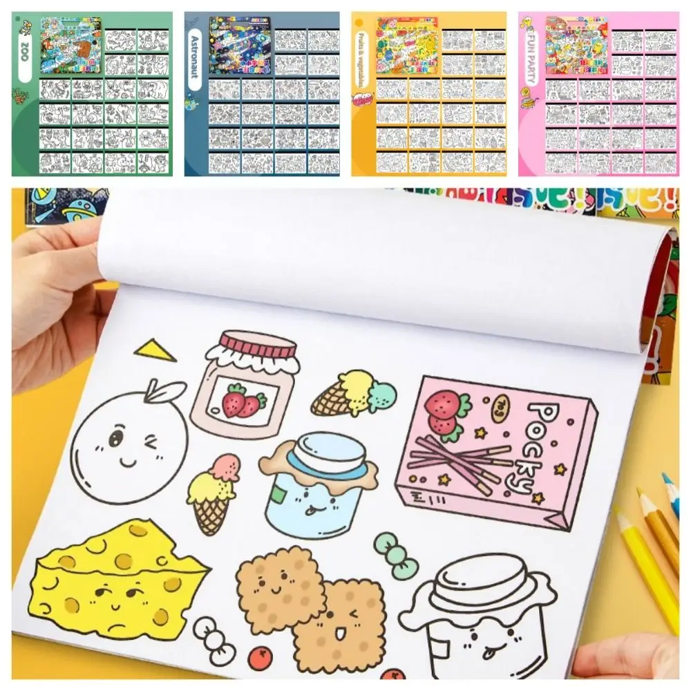 

Paper Children Coloring Activity Book Montessori Portable Animal Color Filling Toy Tearable Educational Kids/Children/Toddler