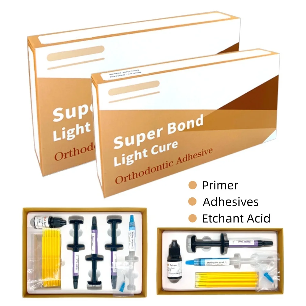 Dental Orthodontic Light Cure/ Self Cure Adhesives Braces Glue Kit Etchant Acid Gel Paste Primer For Bonding Brackets Brace