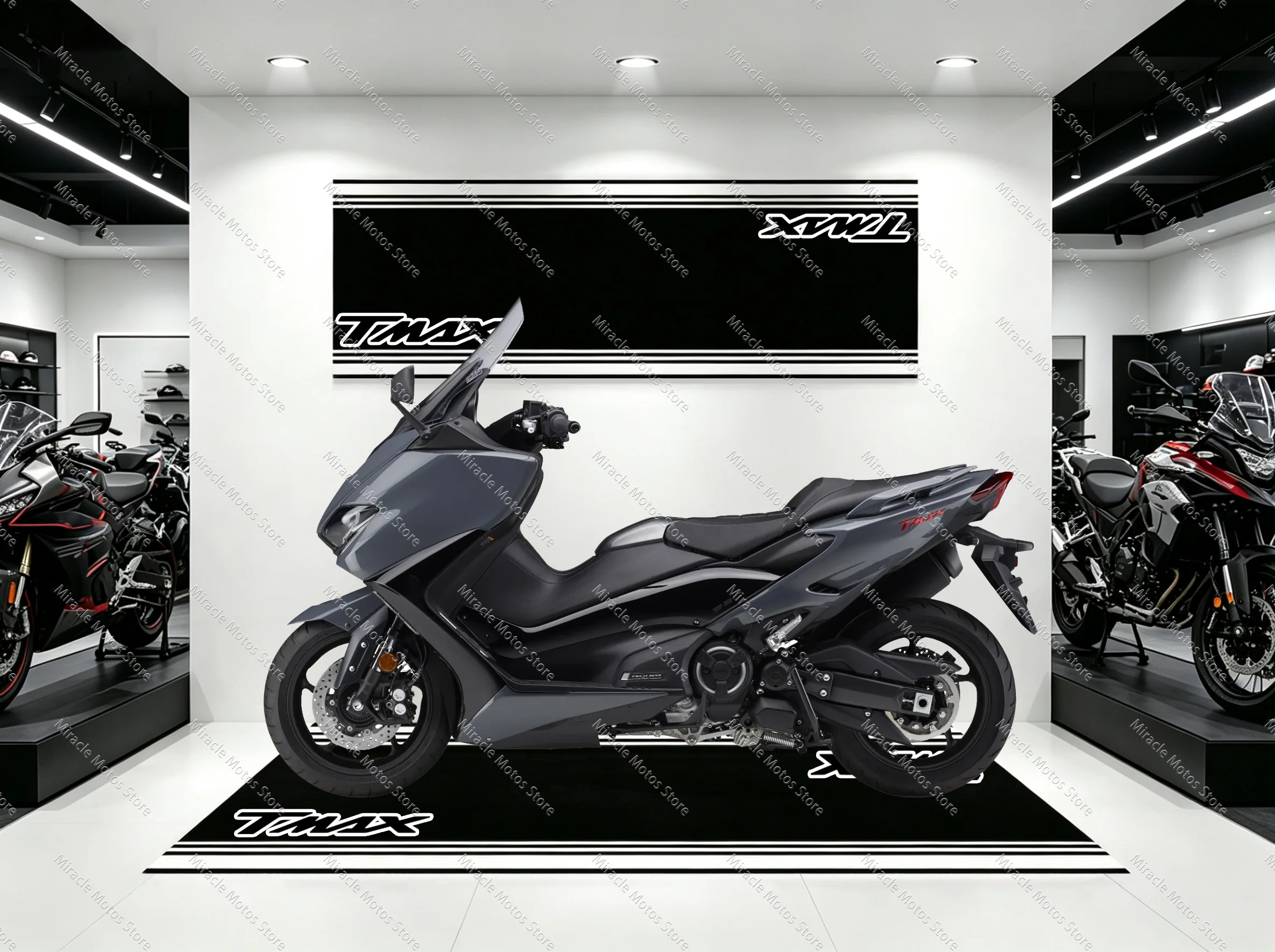 Motorcycle Parking Mat / Garage Mat / Scooter-Style Display Mat – Non-Slip Decorative Mat for TMAX 560 T-MAX530 Tmax 500